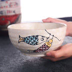 Japanese Underglaze Hand-painted Ceramic Ramen Bowl - Grand Goldman