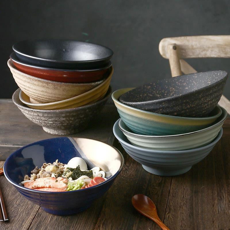Japanese Vintage Ceramic Ramen Tableware Household Retro Bowl - Grand Goldman