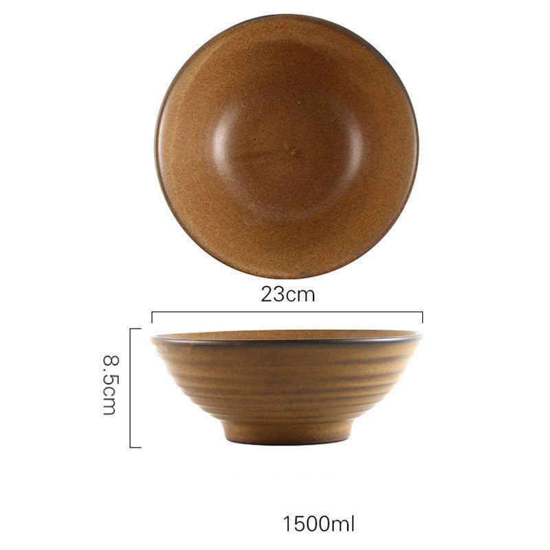 Japanese Vintage Ceramic Ramen Tableware Household Retro Bowl - Grand Goldman