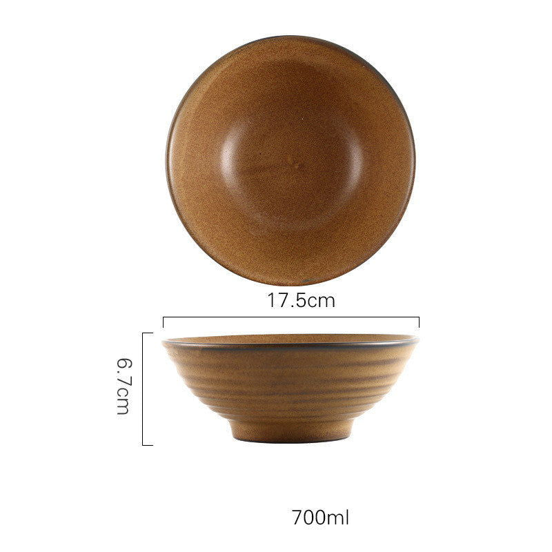 Japanese Vintage Ceramic Ramen Tableware Household Retro Bowl - Grand Goldman