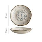 Japanese Vintage Rough Ceramic Western Dinner Plate - Grand Goldman