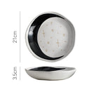 Japanese Vintage Rough Ceramic Western Dinner Plate - Grand Goldman