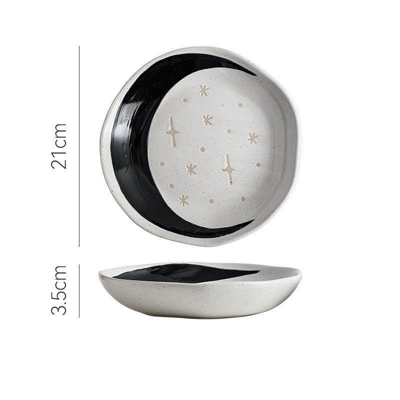 Japanese Vintage Rough Ceramic Western Dinner Plate - Grand Goldman