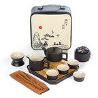 Japanese black pottery tea set - Grand Goldman