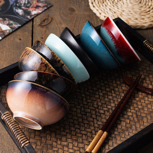Japanese ceramic tableware household rice bowl - Grand Goldman