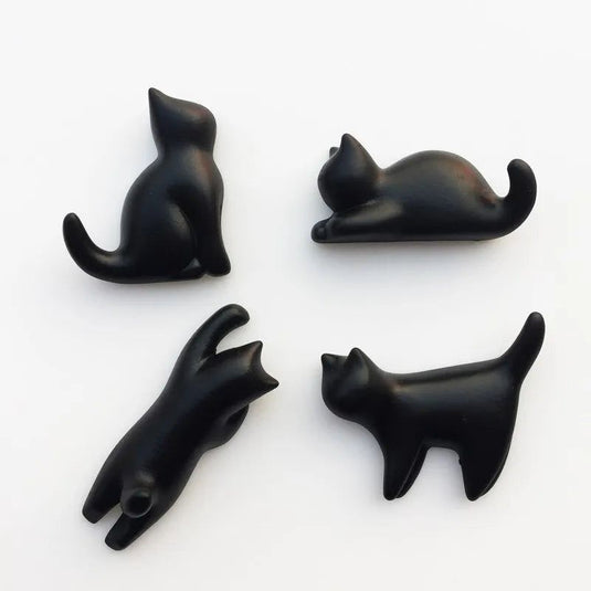Japanese healing 3D Abstract Small Black Cat magnets Cute Animal Resin Refrigerator Magnet Magnetic Stickers for Home Decoration - Grand Goldman