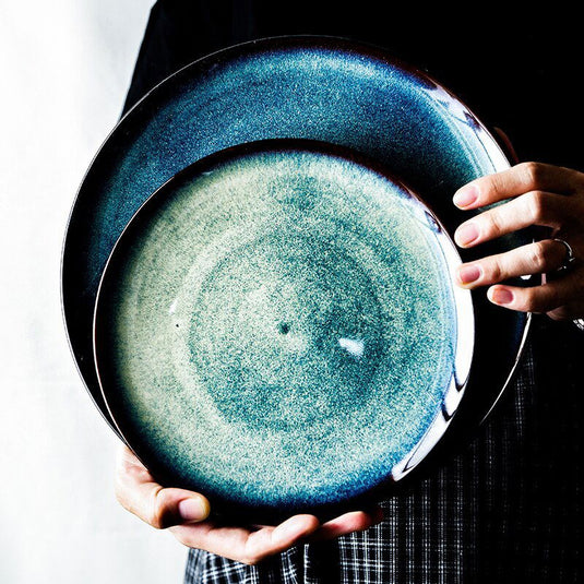 Japanese round ceramic plate - Grand Goldman