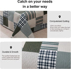 Jessy Home Bedspread Set Queen Size Quilt Set Bedding Lightweight Bedspread Plaid Patchwork Bedding Reversible Quilt Stripe Line Style Mens Quilts Coverlet Soft Breathable Bedspread Queen Bed - Grand Goldman