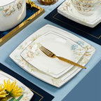 Jingdezhen Bone Porcelain Bowl and Dish Set, Light Luxury Ceramic Tableware Bowl and Chopstick Set - Grand Goldman