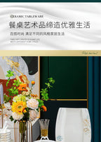 Jingdezhen Bone Porcelain Bowl and Dish Set, Light Luxury Ceramic Tableware Bowl and Chopstick Set - Grand Goldman