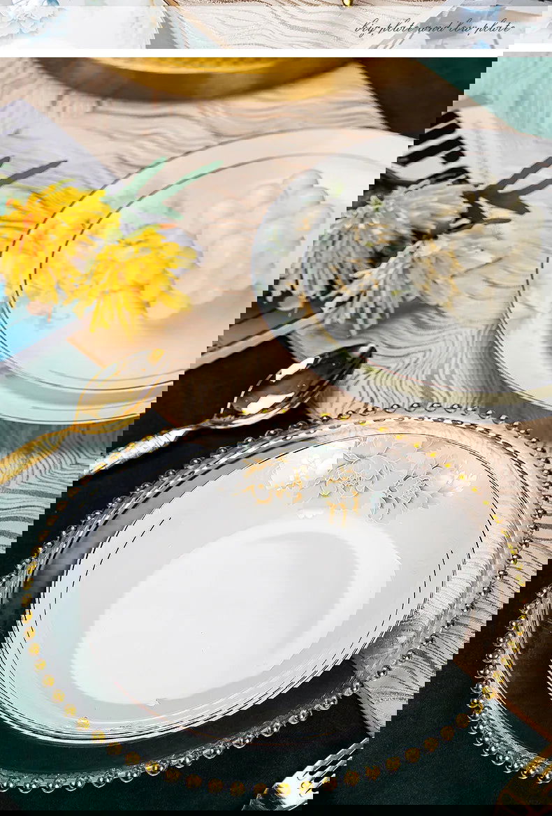 Jingdezhen Bone Porcelain Bowl and Dish Set, Light Luxury Ceramic Tableware Bowl and Chopstick Set - Grand Goldman