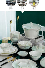 Jingdezhen Bone Porcelain Bowl and Plate Set, Ceramic Tableware Bowl and Chopstick Set - Grand Goldman