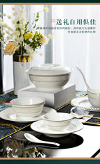 Jingdezhen Bone Porcelain Tableware, Dish Set, Household Bowls, Chopsticks, and Dishes - Grand Goldman