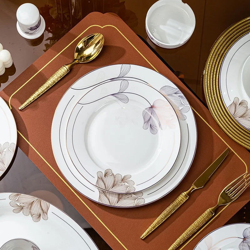 Jingdezhen Bone Porcelain Tableware New Chinese Style Bowls, Chopsticks, Dishes, Household Ceramic Bowl and Dish Set - Grand Goldman