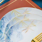 Jingdezhen Bowl and Chopstick Combination, New Chinese Light Luxury Ceramic Tableware Bowl and Plate Set - Grand Goldman