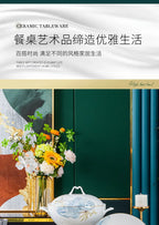 Jingdezhen Bowl and Chopstick Combination, New Chinese Light Luxury Ceramic Tableware Bowl and Plate Set - Grand Goldman