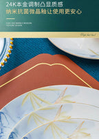 Jingdezhen Bowl and Chopstick Combination, New Chinese Light Luxury Ceramic Tableware Bowl and Plate Set - Grand Goldman