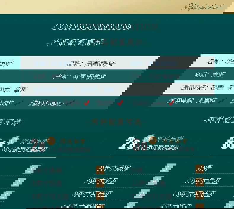 Jingdezhen Bowl and Chopstick Combination, New Chinese Light Luxury Ceramic Tableware Bowl and Plate Set - Grand Goldman