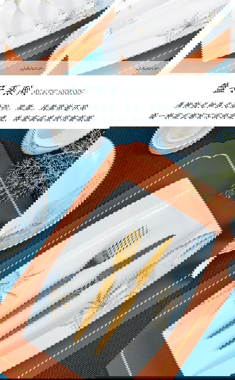 Jingdezhen Bowl and Chopstick Combination, New Chinese Light Luxury Ceramic Tableware Bowl and Plate Set - Grand Goldman