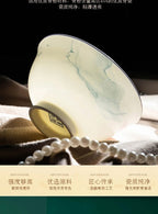 Jingdezhen Ceramic Bowl and Dish Set, Bone Porcelain Bowl and Chopstick Household Tableware Set - Grand Goldman
