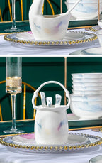 Jingdezhen Ceramic Bowl and Dish Set, Bone Porcelain Bowl and Chopstick Household Tableware Set - Grand Goldman