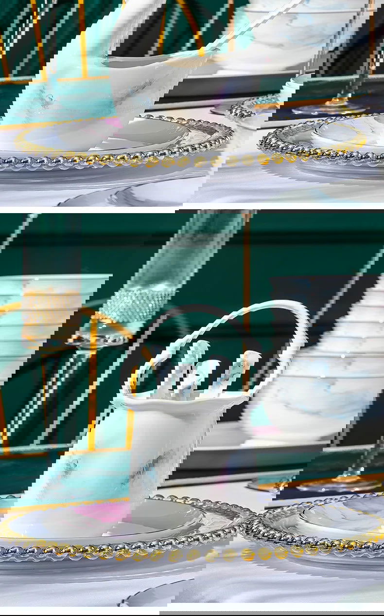 Jingdezhen Ceramic Bowl and Dish Set, Bone Porcelain Bowl and Chopstick Household Tableware Set - Grand Goldman