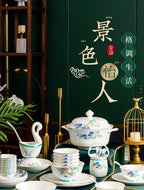 Jingdezhen Ceramic Bowls, Dishes, Dishes, Tableware Set, Bowls and Chopsticks Set - Grand Goldman