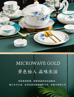 Jingdezhen Ceramic Bowls, Dishes, Dishes, Tableware Set, Bowls and Chopsticks Set - Grand Goldman