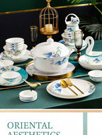 Jingdezhen Ceramic Bowls, Dishes, Dishes, Tableware Set, Bowls and Chopsticks Set - Grand Goldman