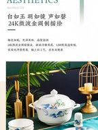 Jingdezhen Ceramic Bowls, Dishes, Dishes, Tableware Set, Bowls and Chopsticks Set - Grand Goldman