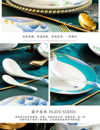 Jingdezhen Ceramic Bowls, Dishes, Dishes, Tableware Set, Bowls and Chopsticks Set - Grand Goldman