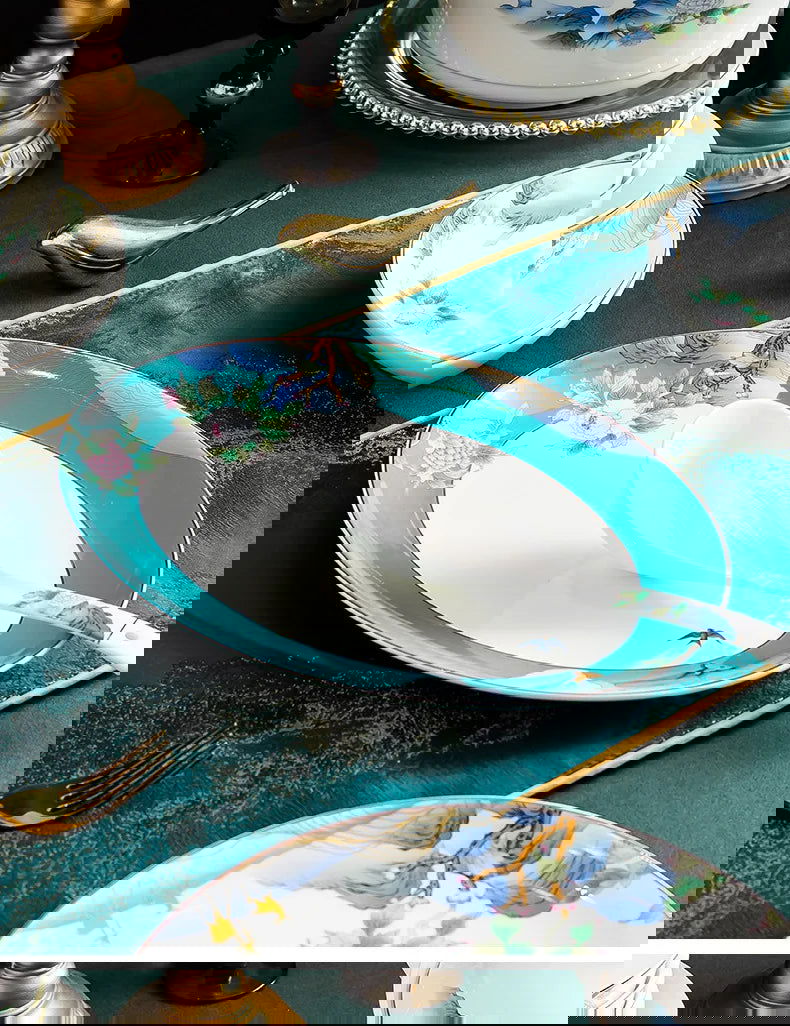 Jingdezhen Ceramic Bowls, Dishes, Dishes, Tableware Set, Bowls and Chopsticks Set - Grand Goldman