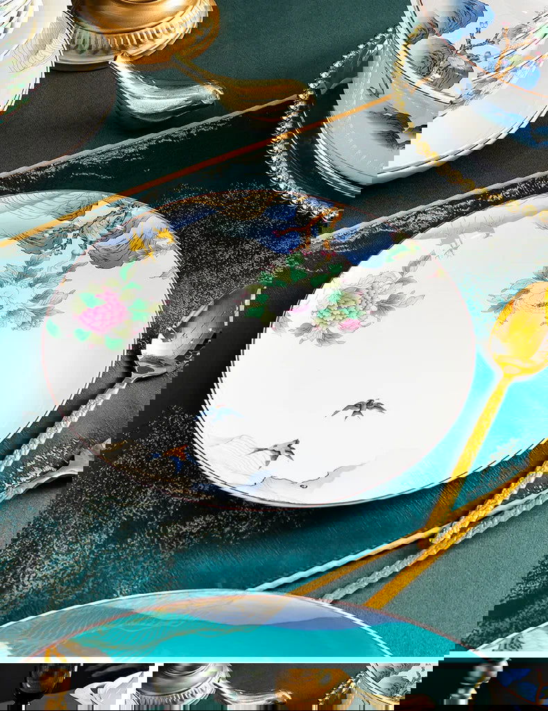 Jingdezhen Ceramic Bowls, Dishes, Dishes, Tableware Set, Bowls and Chopsticks Set - Grand Goldman