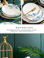 Jingdezhen Ceramic Bowls, Dishes, Dishes, Tableware Set, Bowls and Chopsticks Set - Grand Goldman