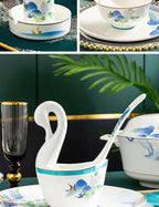 Jingdezhen Ceramic Bowls, Dishes, Dishes, Tableware Set, Bowls and Chopsticks Set - Grand Goldman