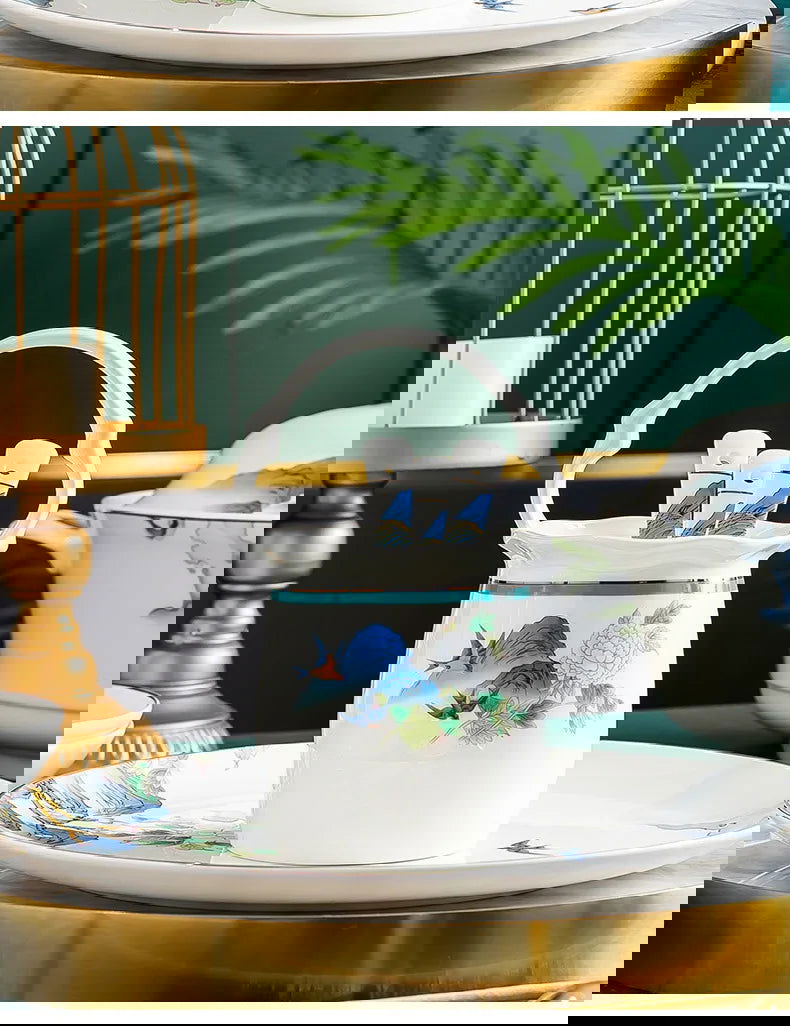 Jingdezhen Ceramic Bowls, Dishes, Dishes, Tableware Set, Bowls and Chopsticks Set - Grand Goldman