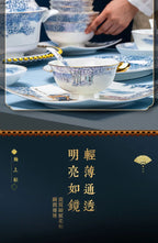 Jingdezhen Ceramic Bowls, Dishes and Dishes Full Set of Porcelain Bowls, Blue and white porcelain Bone Porcelain Tableware Set - Grand Goldman