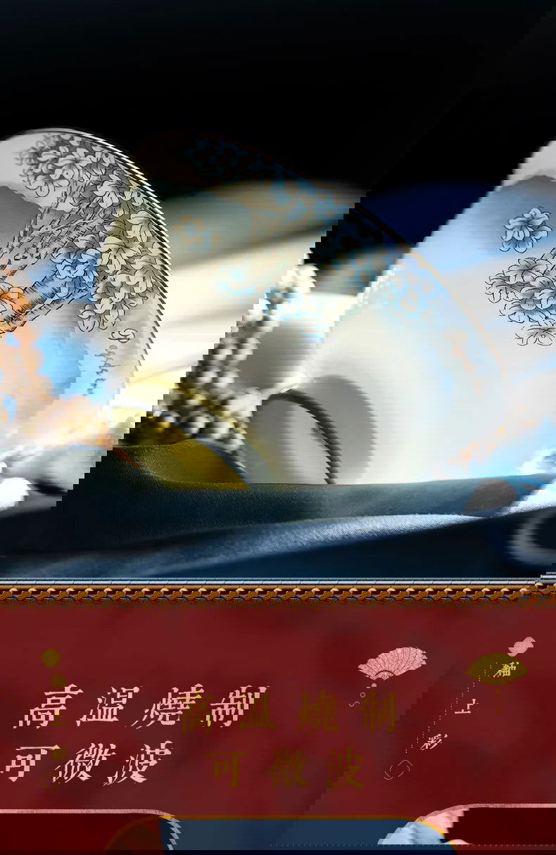 Jingdezhen Ceramic Bowls, Dishes and Dishes Full Set of Porcelain Bowls, Blue and white porcelain Bone Porcelain Tableware Set - Grand Goldman