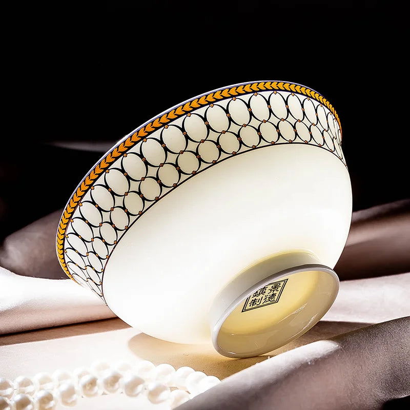 Jingdezhen Ceramic Tableware, Bone Porcelain Dish Set - Grand Goldman