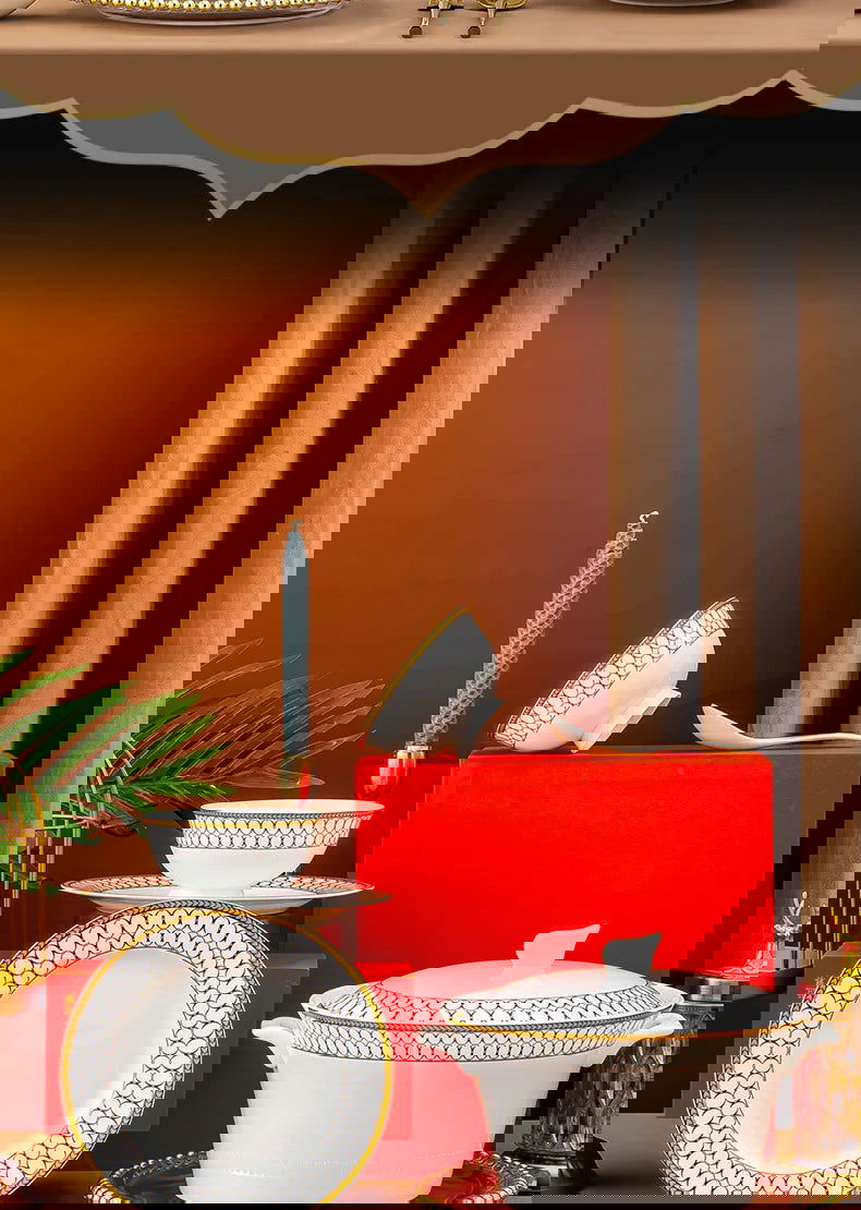 Jingdezhen Ceramic Tableware, Bone Porcelain Dish Set - Grand Goldman