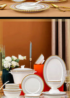 Jingdezhen Ceramic Tableware, Bone Porcelain Dish Set - Grand Goldman