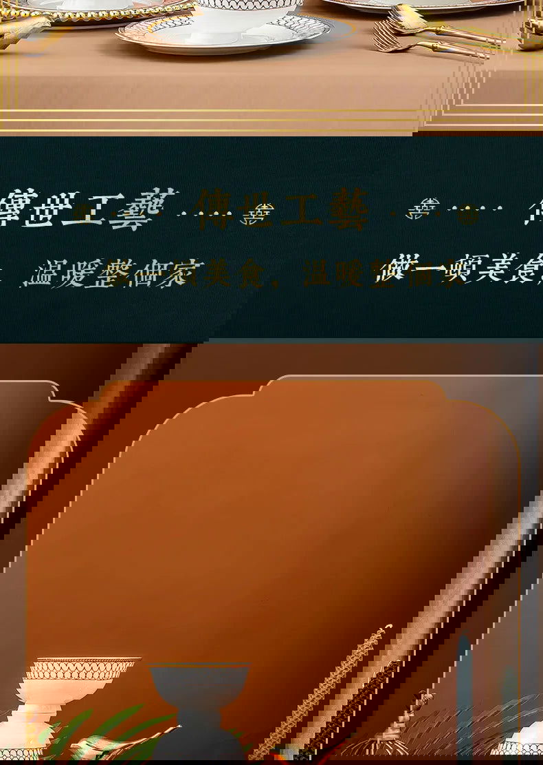 Jingdezhen Ceramic Tableware, Bone Porcelain Dish Set - Grand Goldman