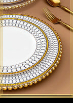 Jingdezhen Ceramic Tableware, Bone Porcelain Dish Set - Grand Goldman