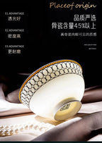 Jingdezhen Ceramic Tableware, Bone Porcelain Dish Set - Grand Goldman