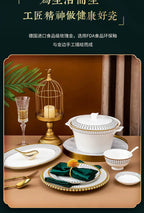 Jingdezhen Ceramic Tableware, Bone Porcelain Dish Set - Grand Goldman