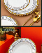 Jingdezhen Ceramic Tableware, Bone Porcelain Dish Set - Grand Goldman