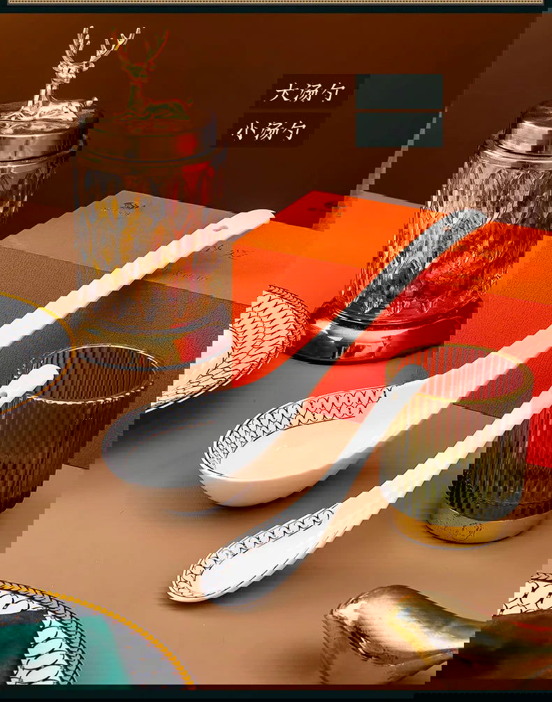 Jingdezhen Ceramic Tableware, Bone Porcelain Dish Set - Grand Goldman