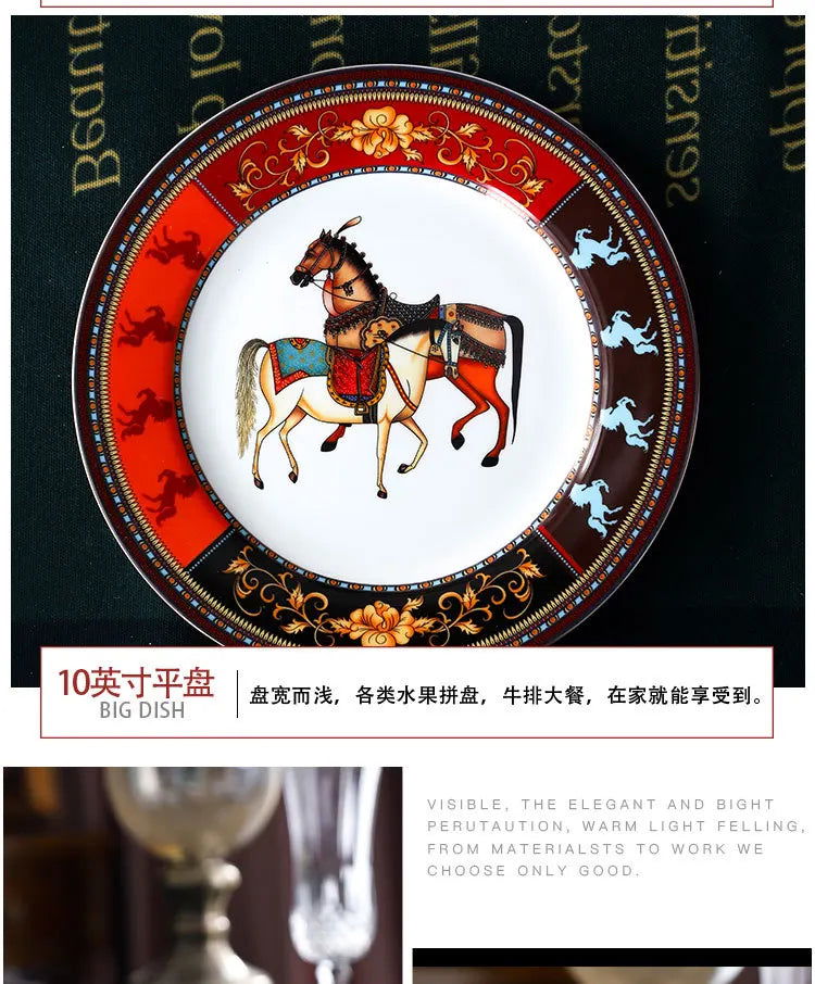 Jingdezhen Ceramic Tableware Ceramic Rice Bowl Bone Porcelain Bowl Plate Set - Grand Goldman