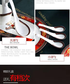 Jingdezhen Ceramic Tableware Ceramic Rice Bowl Bone Porcelain Bowl Plate Set - Grand Goldman