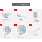 Jingdezhen Ceramic Tableware, Dish Set, Household Japanese Rice Bowl, Underglaze Color Tableware - Grand Goldman